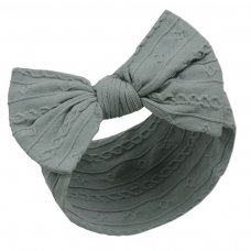 HB112-SG: Sage Cable Headband w/Bow